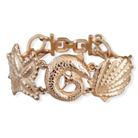 Vintage Diane Von Furstenberg Runway Couture Gold Tone Nautical Bracelet - Picture 4 of 16